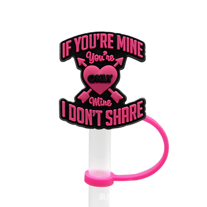 Wholesale 10PCS Valentine's Day Series Silicone Straw Sets